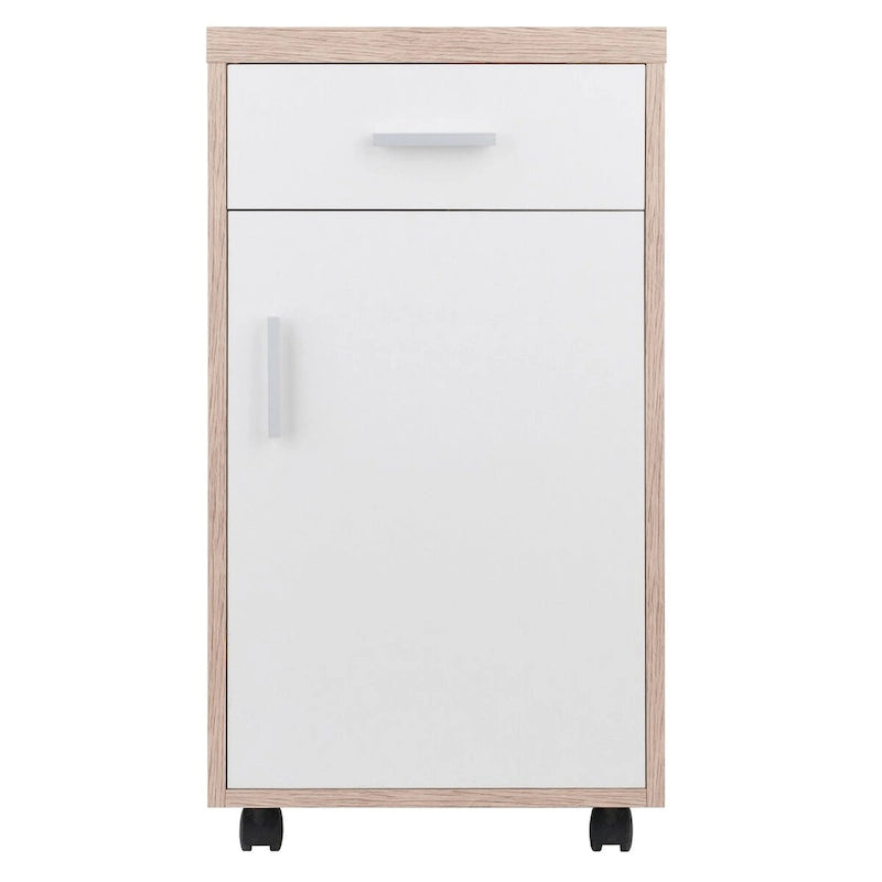 Kenner Aufbewahrungsschrank, 1 Schublade, Altholz und Weiß – 39,4 cm B x 45,75 cm T x 73,1 cm H