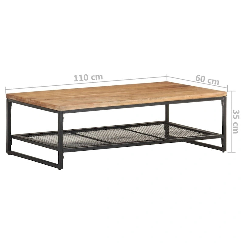 vidaXL Couchtisch 110x60x35 cm Massivholz Akazie - 110 x 60 x 35