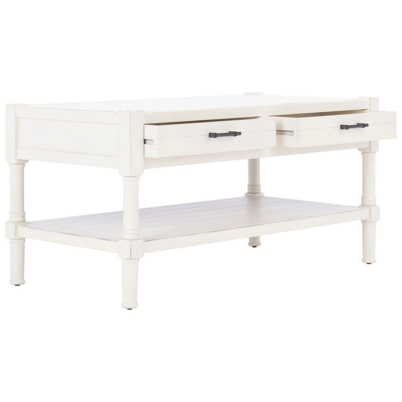 SAFAVIEH Alene Couchtisch mit 2 Schubladen und Ablage – 96 B x 48,2 L x 48,2 H cm – 96Bx48Tx48H