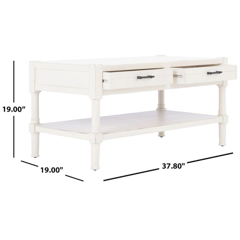 SAFAVIEH Alene Couchtisch mit 2 Schubladen und Ablage – 96 B x 48,2 L x 48,2 H cm – 96Bx48Tx48H