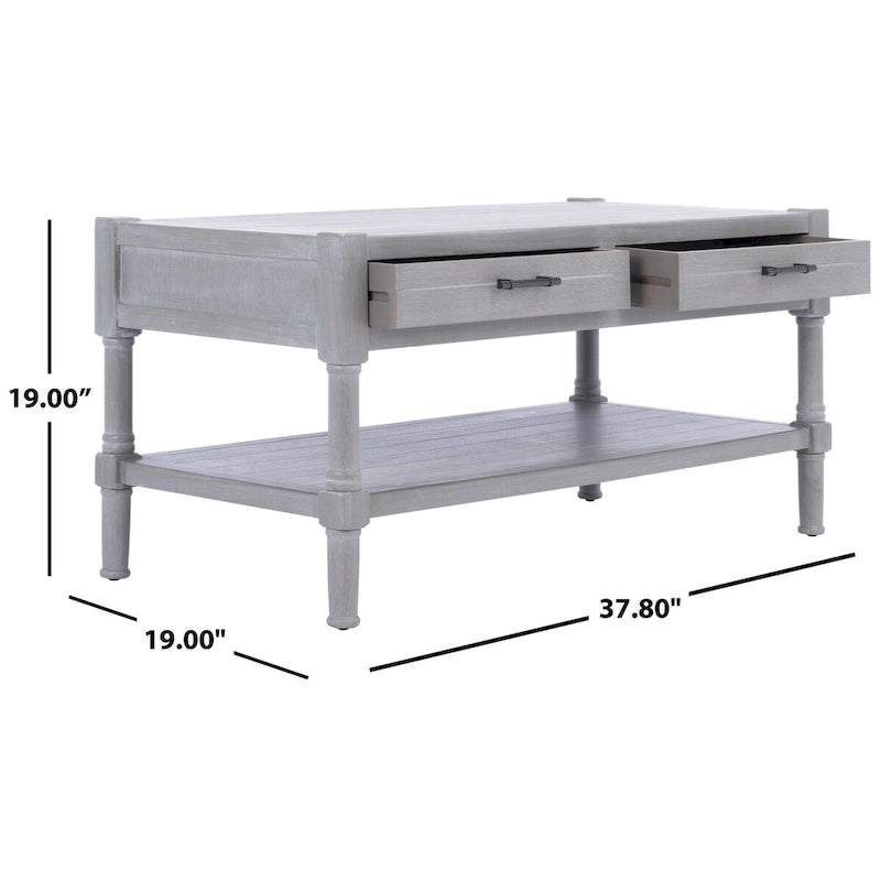 SAFAVIEH Alene Couchtisch mit 2 Schubladen und Ablage – 96 B x 48,2 L x 48,2 H cm – 96Bx48Tx48H