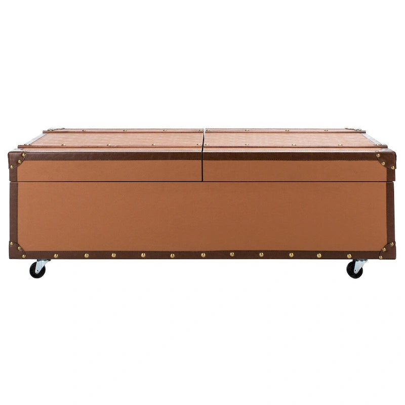 SAFAVIEH Terese Couchtisch Aufbewahrungstruhe mit Weinregal – 119,9 cm B x 59,9 cm L x 39,1 cm H – 47Bx24Tx15H