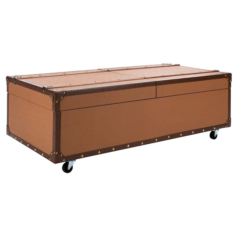 SAFAVIEH Terese Couchtisch Aufbewahrungstruhe mit Weinregal – 119,9 cm B x 59,9 cm L x 39,1 cm H – 47Bx24Tx15H