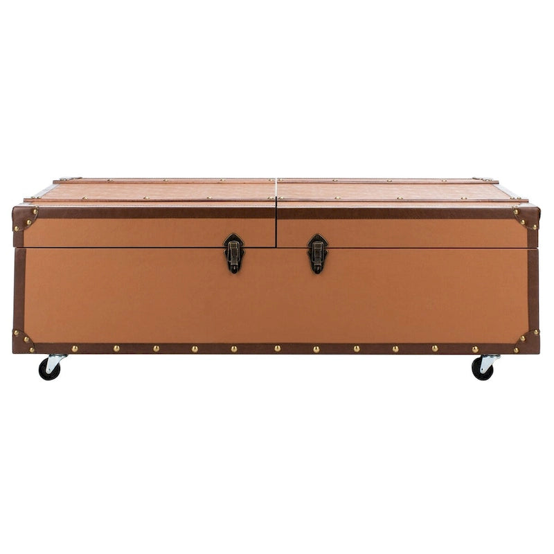 SAFAVIEH Terese Couchtisch Aufbewahrungstruhe mit Weinregal – 119,9 cm B x 59,9 cm L x 39,1 cm H – 47Bx24Tx15H