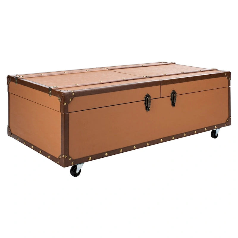 SAFAVIEH Terese Couchtisch Aufbewahrungstruhe mit Weinregal – 119,9 cm B x 59,9 cm L x 39,1 cm H – 47Bx24Tx15H