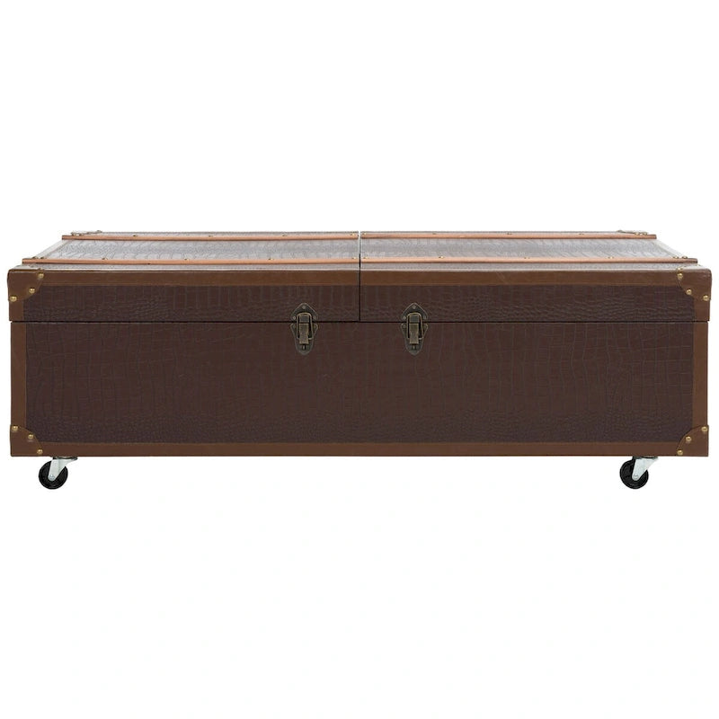 SAFAVIEH Terese Couchtisch Aufbewahrungstruhe mit Weinregal – 119,9 cm B x 59,9 cm L x 39,1 cm H – 47Bx24Tx15H