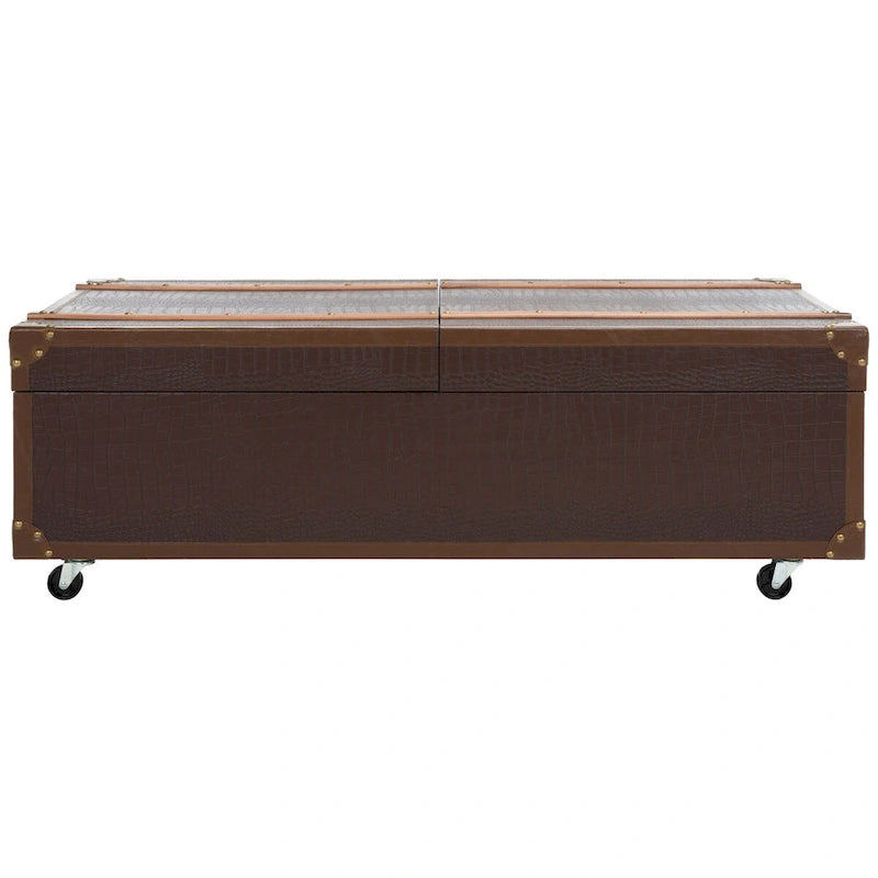 SAFAVIEH Terese Couchtisch Aufbewahrungstruhe mit Weinregal – 119,9 cm B x 59,9 cm L x 39,1 cm H – 47Bx24Tx15H