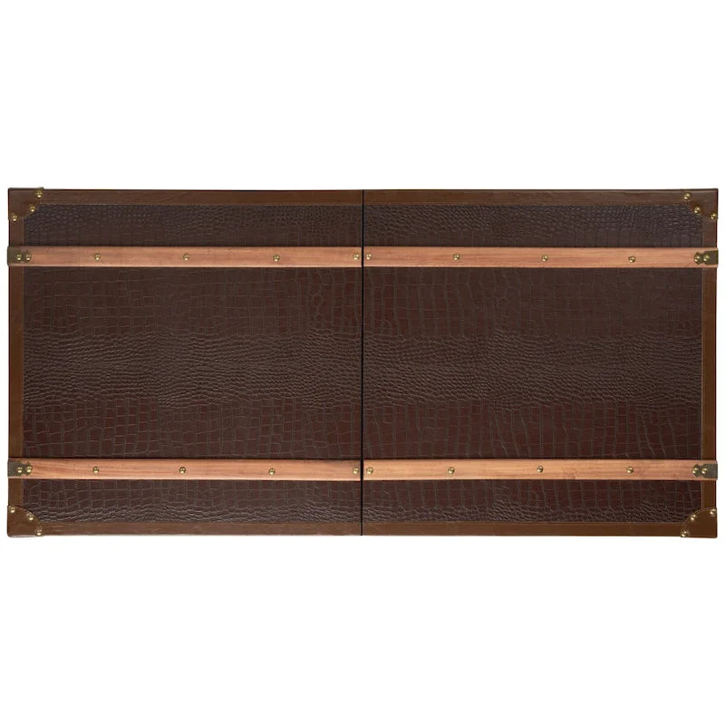 SAFAVIEH Terese Couchtisch Aufbewahrungstruhe mit Weinregal – 119,9 cm B x 59,9 cm L x 39,1 cm H – 47Bx24Tx15H