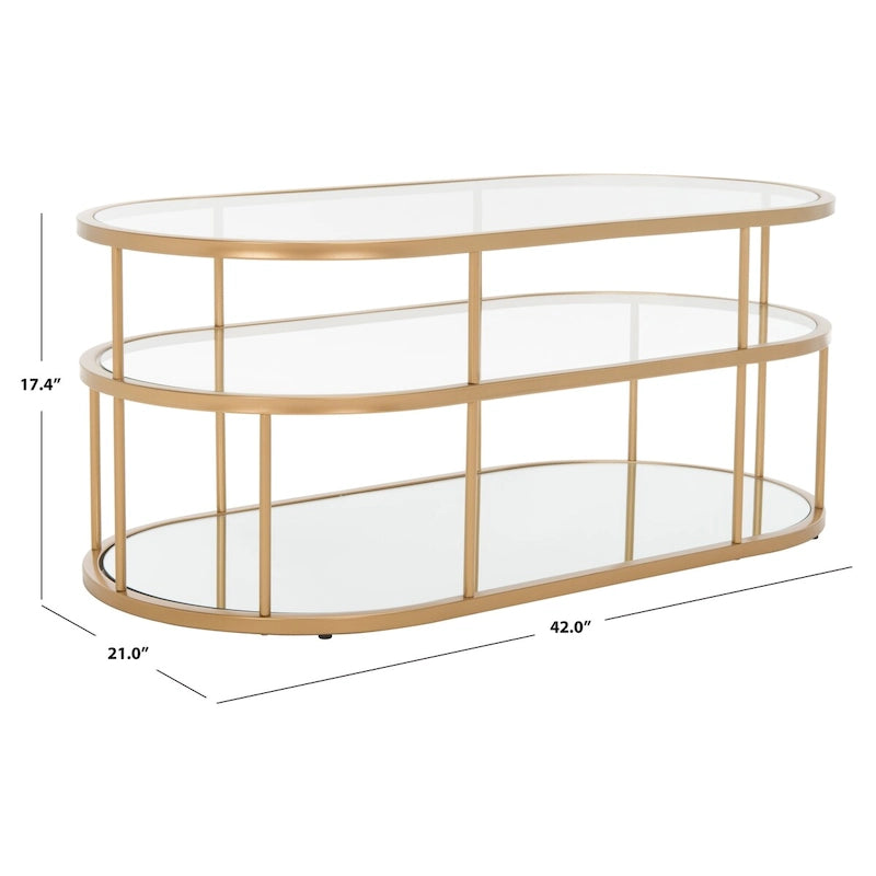 SAFAVIEH Frederica Couchtisch mit 3 Ablagen – 107 cm B x 53 cm T x 43 cm H – 42Bx21Tx17H