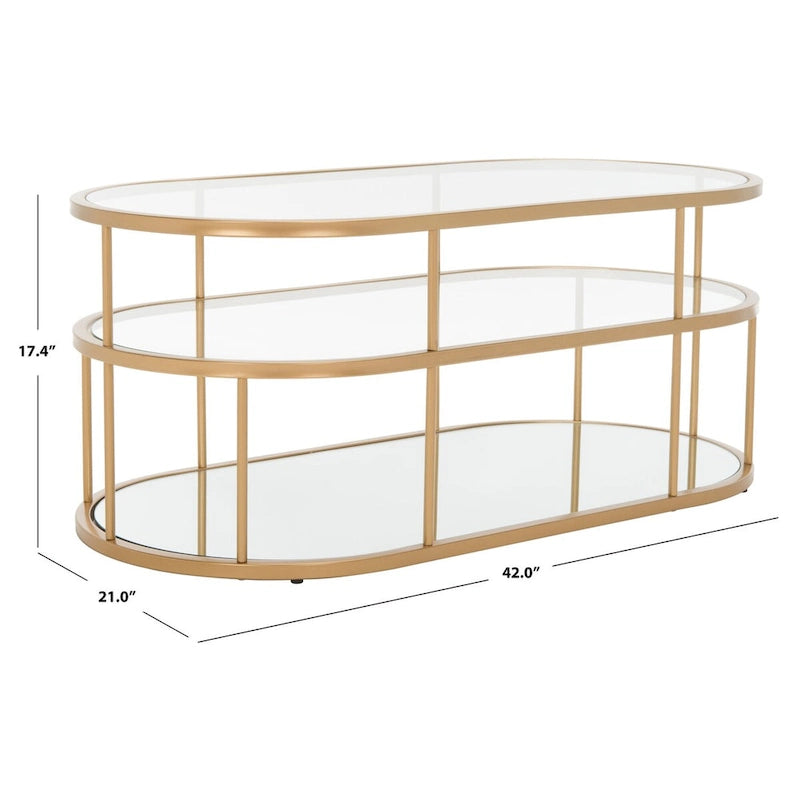 SAFAVIEH Frederica Couchtisch mit 3 Ablagen – 107 cm B x 53 cm T x 43 cm H – 42Bx21Tx17H