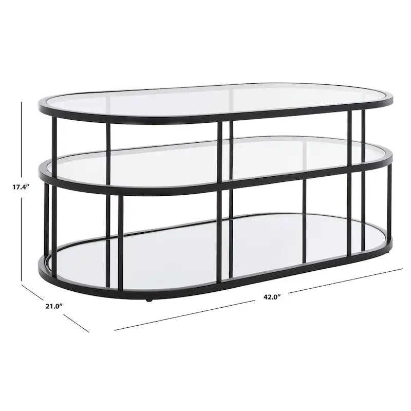 SAFAVIEH Frederica Couchtisch mit 3 Ablagen – 107 cm B x 53 cm T x 43 cm H – 42Bx21Tx17H