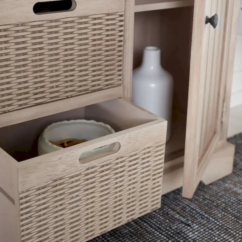 SAFAVIEH Cilla Kommode mit 2 Schubladen und 3 herausnehmbaren Körben – 101,1 B x 31,8 L x 74,9 H cm – 104Bx33Dx66H cm