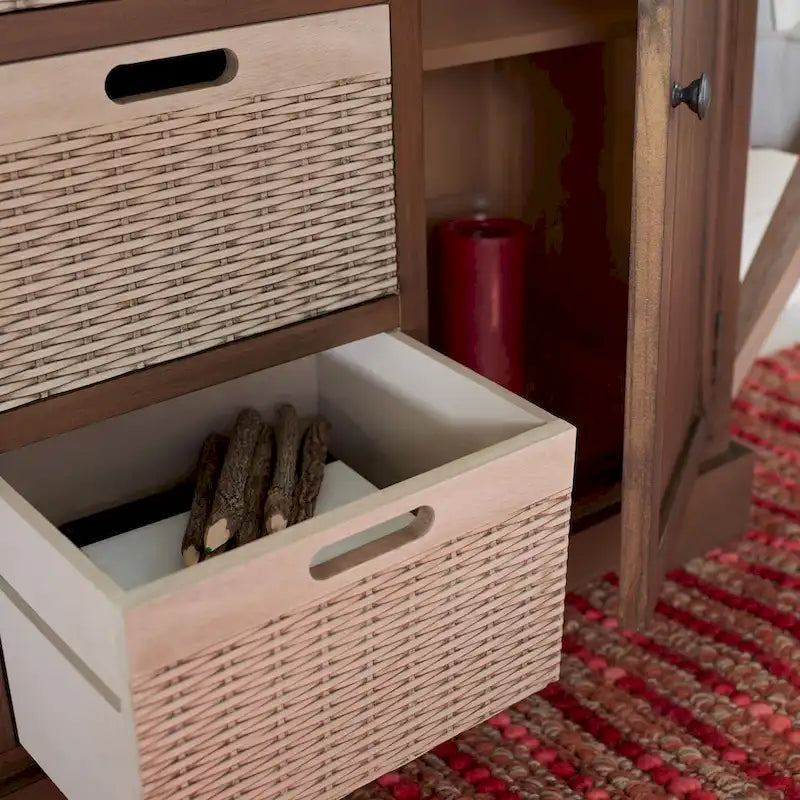 SAFAVIEH Cilla Kommode mit 2 Schubladen und 3 herausnehmbaren Körben – 101,1 B x 31,8 L x 74,9 H cm – 104Bx33Dx66H cm