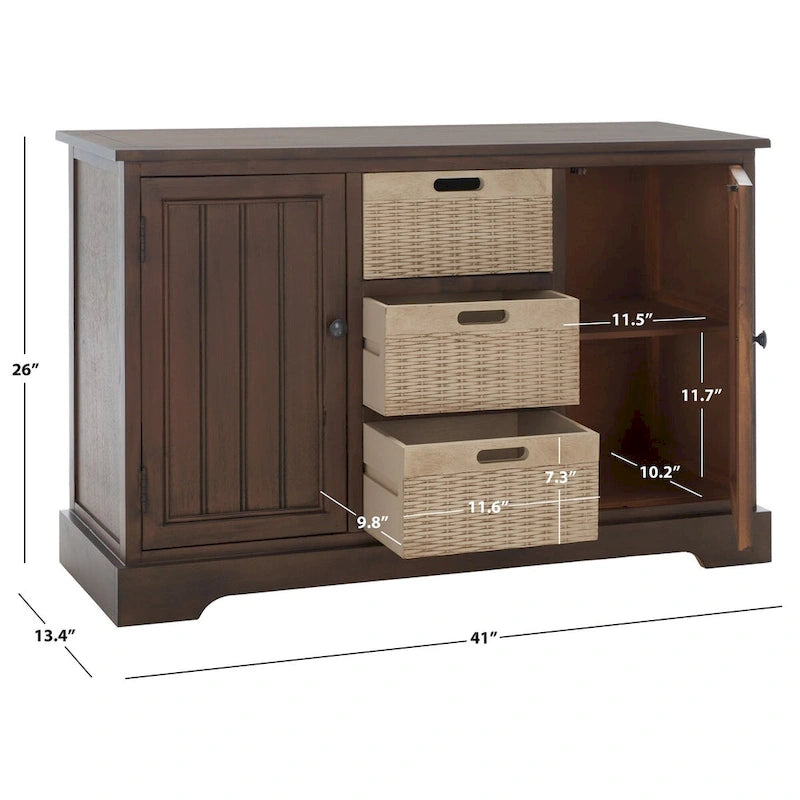 SAFAVIEH Cilla Kommode mit 2 Schubladen und 3 herausnehmbaren Körben – 101,1 B x 31,8 L x 74,9 H cm – 104Bx33Dx66H cm