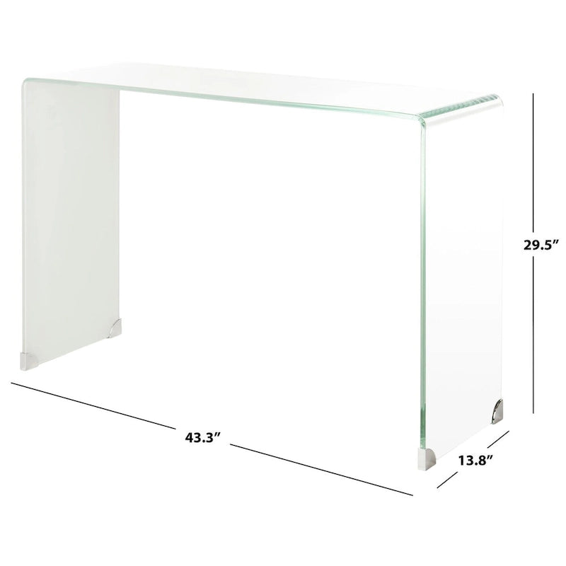 SAFAVIEH Modena Ombre Glas-Konsolentisch - Klar / Blau - 110 x 35 x 75 cm - 43Bx14Tx30H