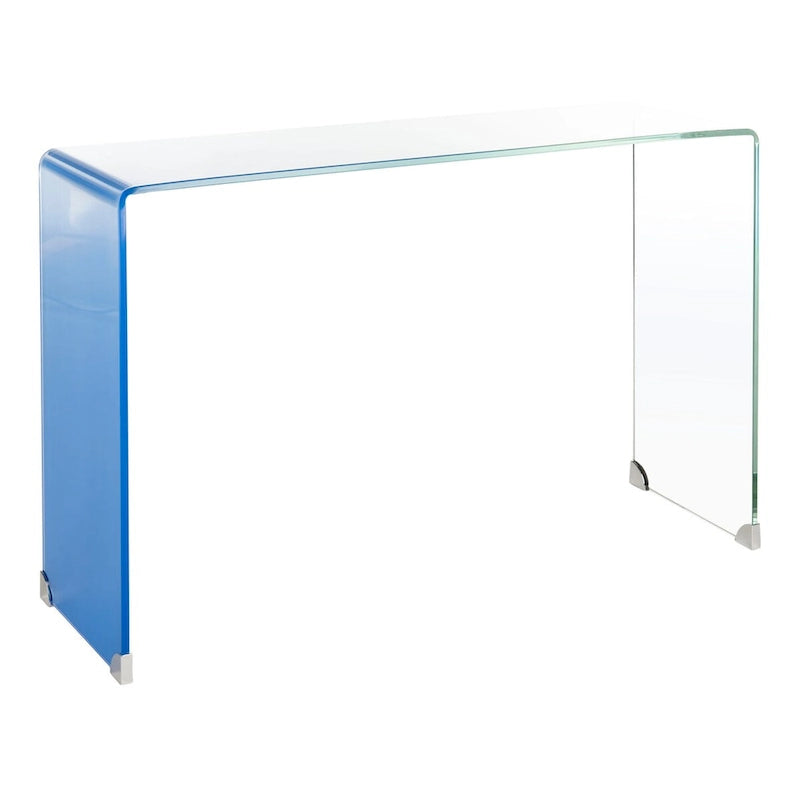 SAFAVIEH Modena Ombre Glas-Konsolentisch - Klar / Blau - 110 x 35 x 75 cm - 43Bx14Tx30H