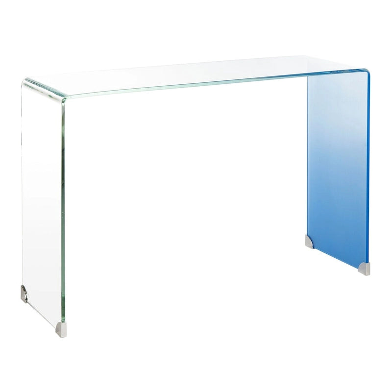 SAFAVIEH Modena Ombre Glas-Konsolentisch - Klar / Blau - 110 x 35 x 75 cm - 43Bx14Tx30H