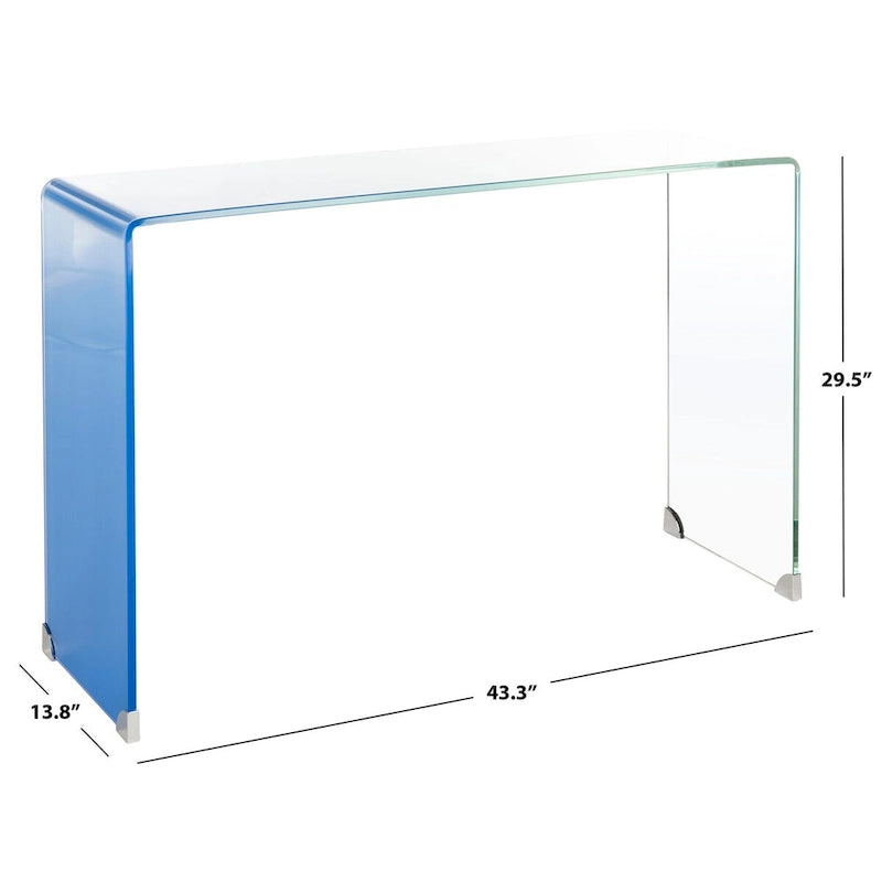 SAFAVIEH Modena Ombre Glas-Konsolentisch - Klar / Blau - 110 x 35 x 75 cm - 43Bx14Tx30H