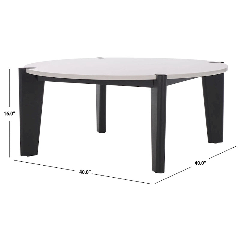 SAFAVIEH Couture Sarma runder Couchtisch mit Marmorplatte – 101,6 cm B x 101,6 cm T x 40,6 cm H – 101,6B x 101,6T x 40,6H