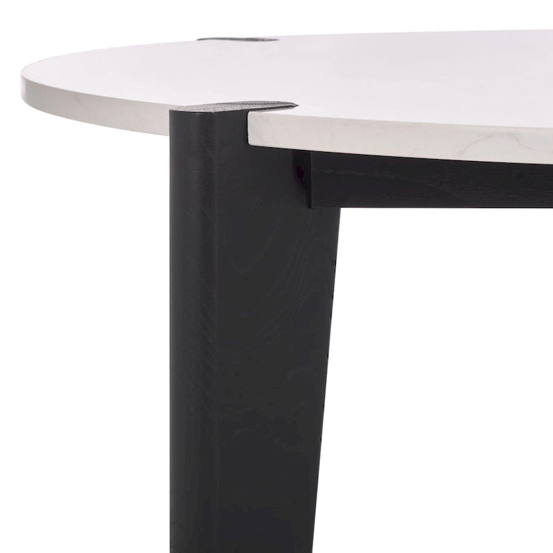 SAFAVIEH Couture Sarma runder Couchtisch mit Marmorplatte – 101,6 cm B x 101,6 cm T x 40,6 cm H – 101,6B x 101,6T x 40,6H