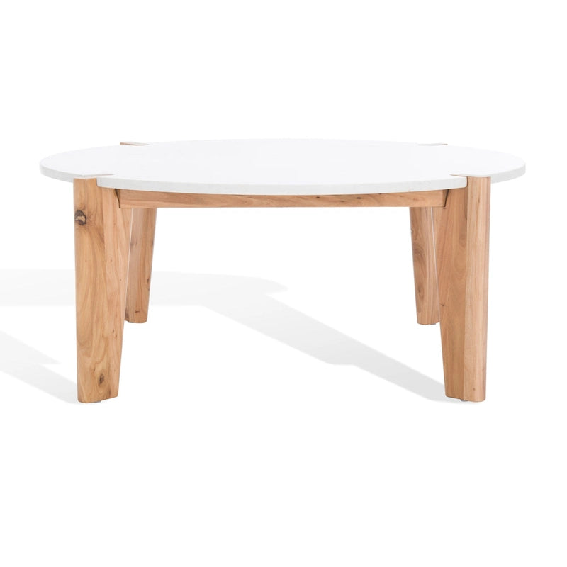 SAFAVIEH Couture Sarma runder Couchtisch mit Marmorplatte – 101,6 cm B x 101,6 cm T x 40,6 cm H – 101,6B x 101,6T x 40,6H