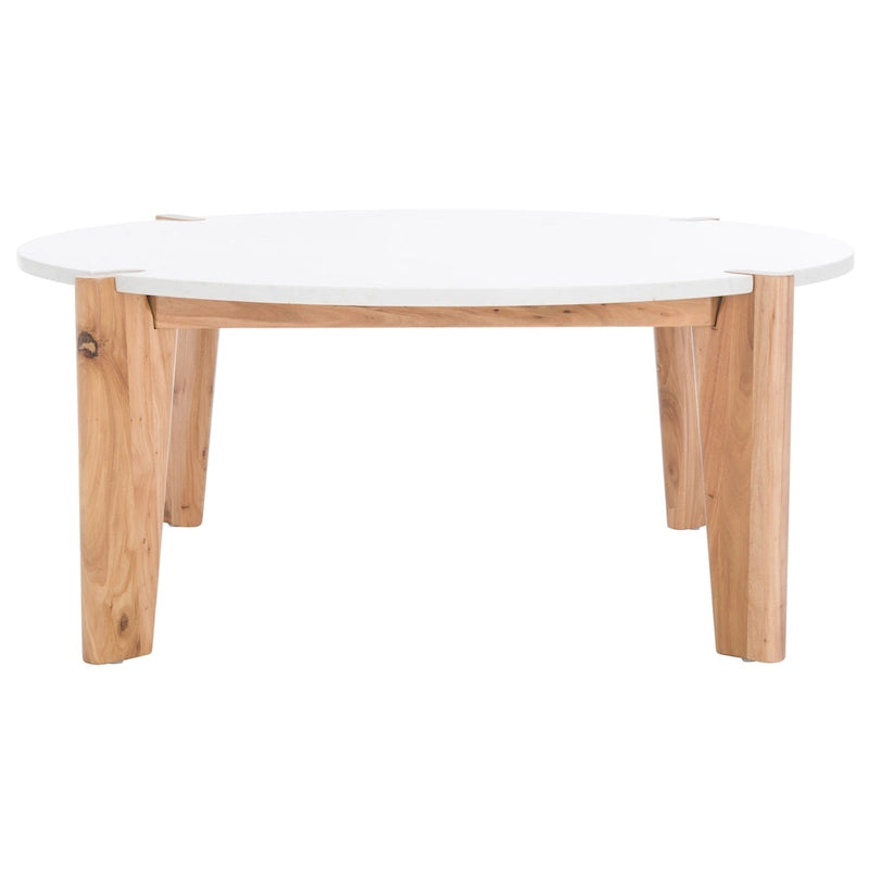 SAFAVIEH Couture Sarma runder Couchtisch mit Marmorplatte – 101,6 cm B x 101,6 cm T x 40,6 cm H – 101,6B x 101,6T x 40,6H