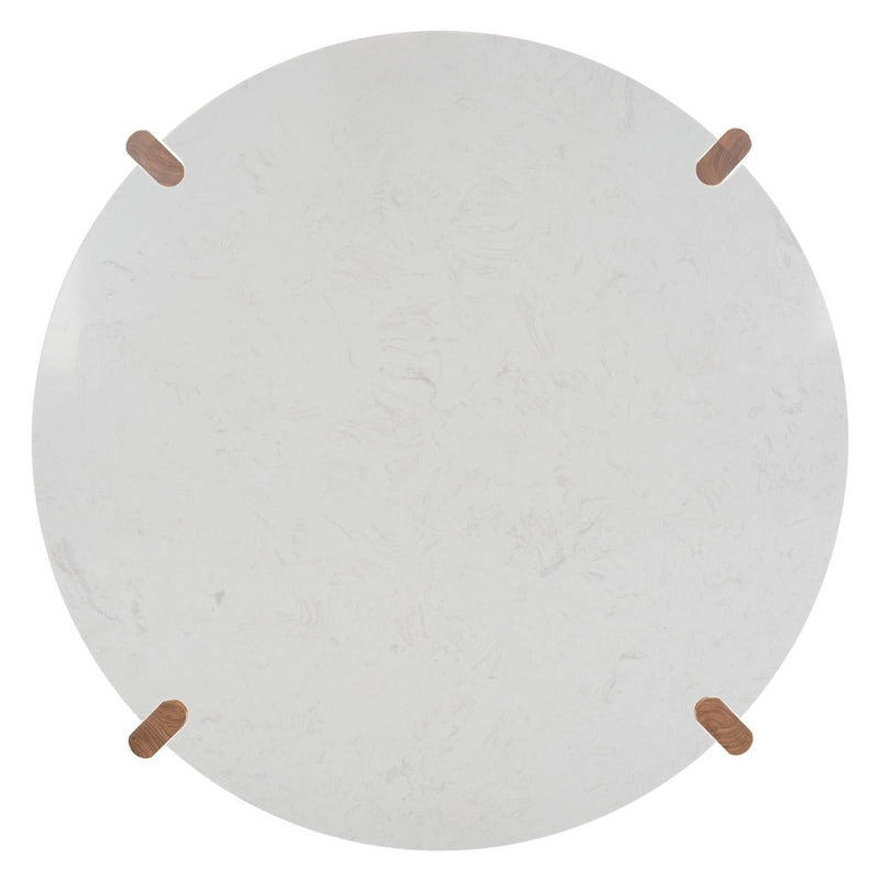 SAFAVIEH Couture Sarma runder Couchtisch mit Marmorplatte – 101,6 cm B x 101,6 cm T x 40,6 cm H – 101,6B x 101,6T x 40,6H