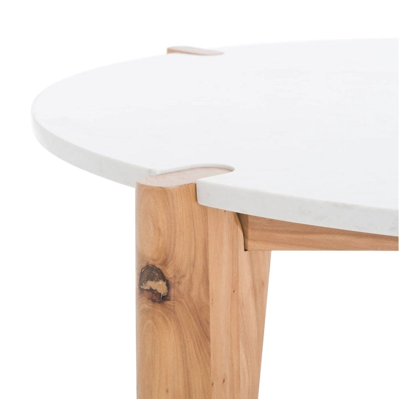 SAFAVIEH Couture Sarma runder Couchtisch mit Marmorplatte – 101,6 cm B x 101,6 cm T x 40,6 cm H – 101,6B x 101,6T x 40,6H