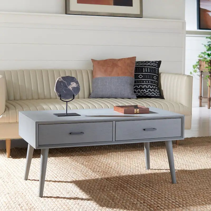 SAFAVIEH Sister Couchtisch mit 2 Schubladen im Mid-Century-Stil – 96 cm B x 48 cm L x 45 cm H – 97 B x 48 T x 46 H
