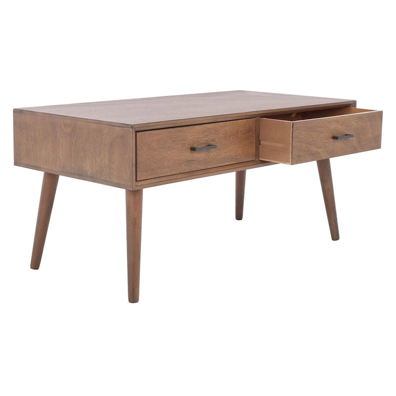 SAFAVIEH Sister Couchtisch mit 2 Schubladen im Mid-Century-Stil – 96 cm B x 48 cm L x 45 cm H – 97 B x 48 T x 46 H
