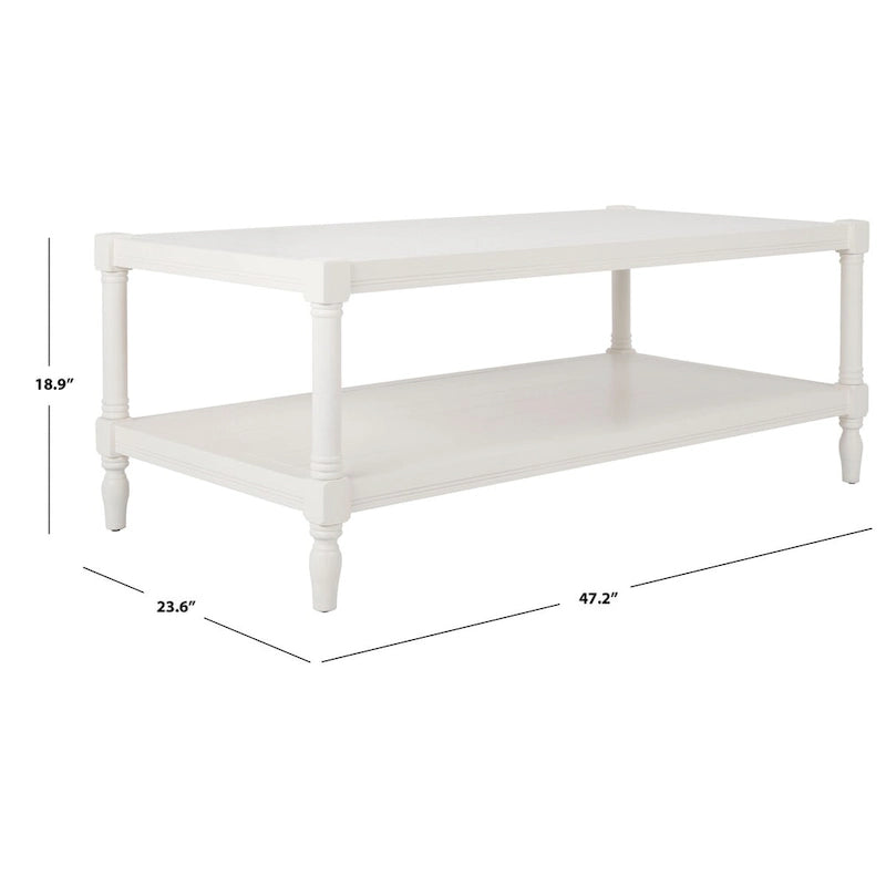 SAFAVIEH Eudora Couchtisch Weiß - 47.2 x 23.6 x 18.9 - 47B x 24T x 19H