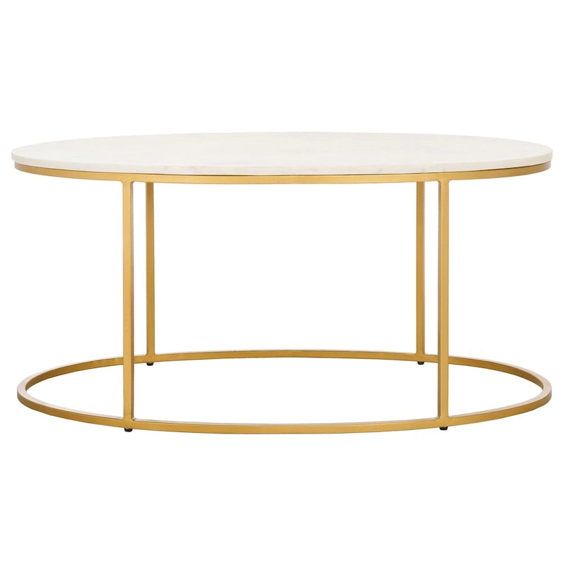 SAFAVIEH Florine Marmor-Couchtisch (vollständig montiert) – 99 cm B x 53 cm T x 46,5 cm H – 99Bx53Tx46H