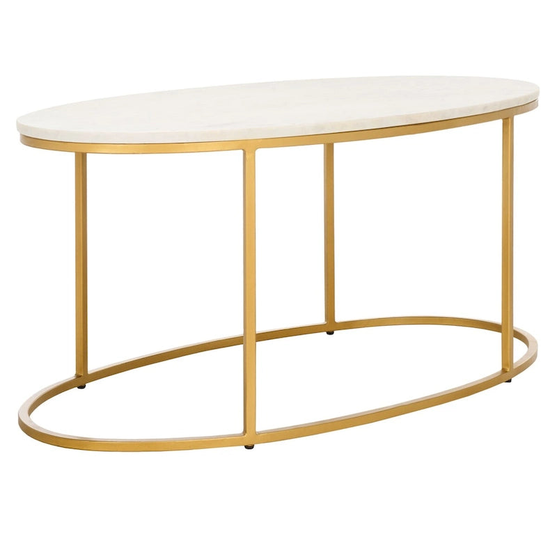 SAFAVIEH Florine Marmor-Couchtisch (vollständig montiert) – 99 cm B x 53 cm T x 46,5 cm H – 99Bx53Tx46H