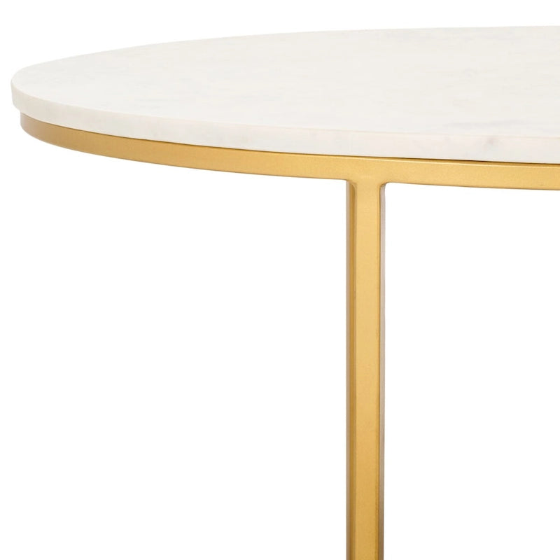 SAFAVIEH Florine Marmor-Couchtisch (vollständig montiert) – 99 cm B x 53 cm T x 46,5 cm H – 99Bx53Tx46H
