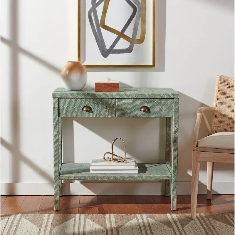 SAFAVIEH Francisca 2-Drawer 1-Shelf Console Table - 31 W x 14 L x 30 H - 31Wx14Dx30H