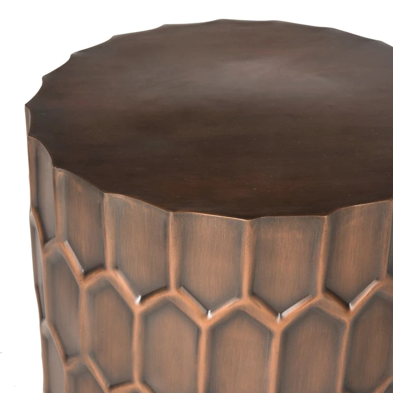 SAFAVIEH Thomasina Beistelltische aus antikem Kupfer - 15 x 15 x 19,5 - 15B x 15T x 20H