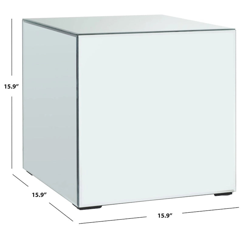 SAFAVIEH Hlin verspiegelter Beistelltisch – 40,6 cm B x 40,6 cm T x 40,6 cm H – 40,6 cm B x 40,6 cm T x 40,6 cm H