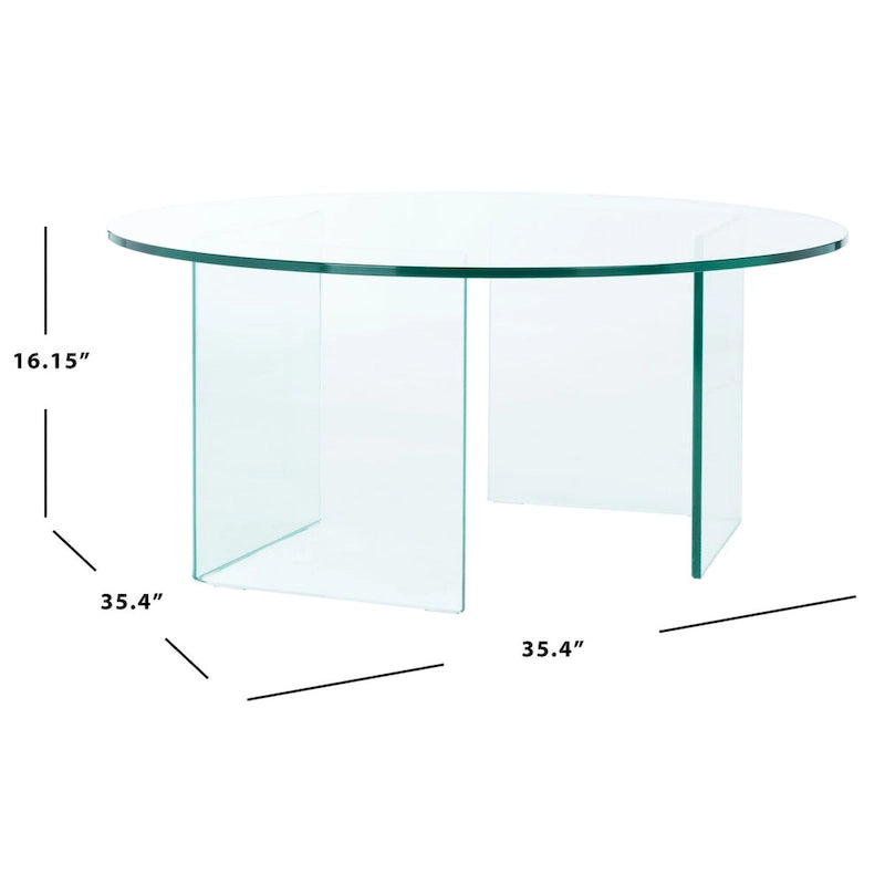 SAFAVIEH Annice Couchtisch aus gehärtetem Glas – 35 B x 35 T x 16 H – 35Bx35Tx16H