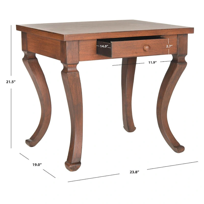 SAFAVIEH Jossie Brauner Beistelltisch mit Stauraum - 23.8 x 19 x 21.5 - 24Bx19Tx22H