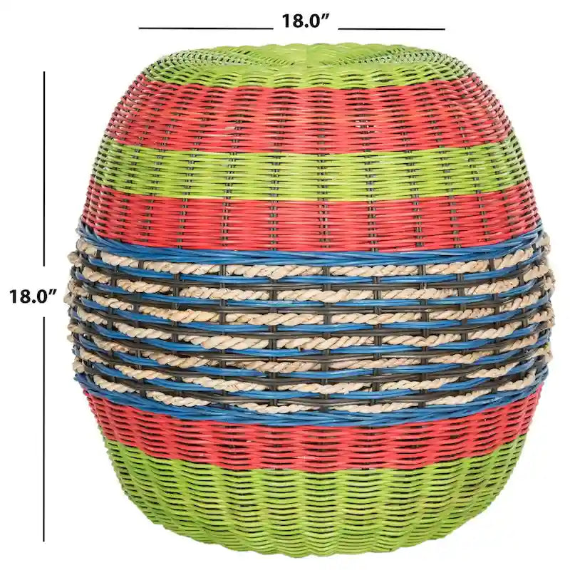 SAFAVIEH Kiriko Multi Wicker Rattan Barhocker – 45,72 x 45,72 x 45,72 cm – 45,72 B x 45,72 T x 45,72 H