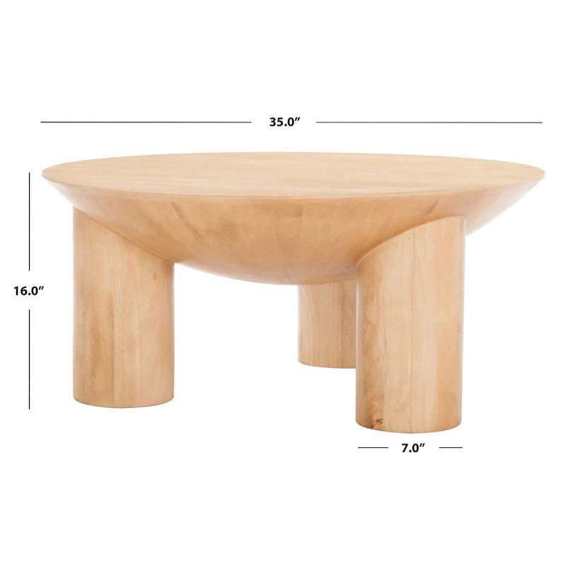 SAFAVIEH Couture Isavella Rd Couchtisch aus Holz – 89 cm B x 89 cm T x 41 cm H – 89Bx89Tx41H