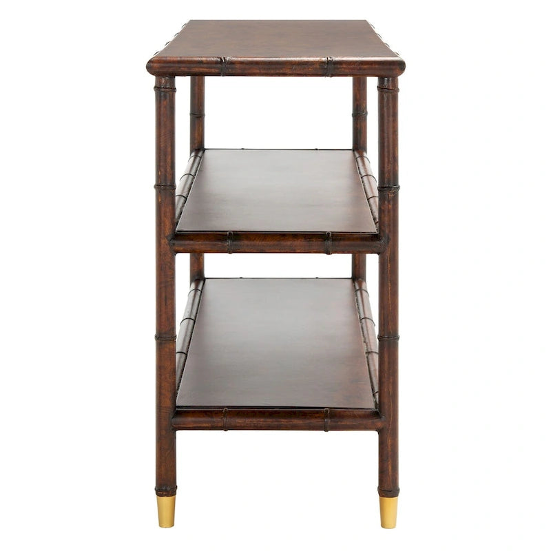 SAFAVIEH Francina Konsole mit 2 Ablagen, Dunkelbraun/Gold – 42 B x 15,8 L x 29 H – 42Bx16Tx29H