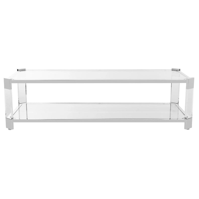 SAFAVIEH Couture Begoa Couchtisch aus Klarglas – 58 B x 26 L x 16 H – 58Bx26Tx16H