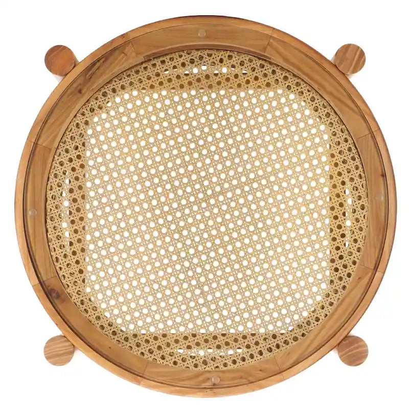 SAFAVIEH Couture Beistelltisch Alberdine aus Rattan/Glas – 58 cm B x 58 cm T x 61 cm H – 58B x 58T x 61H