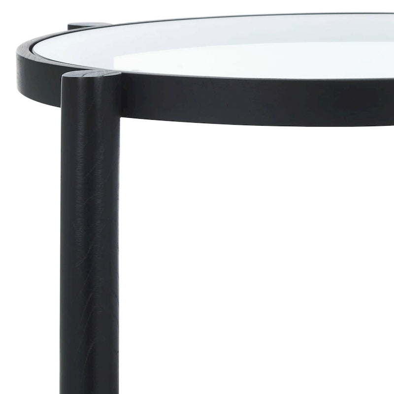 SAFAVIEH Couture Beistelltisch Alberdine aus Rattan/Glas – 58 cm B x 58 cm T x 61 cm H – 58B x 58T x 61H