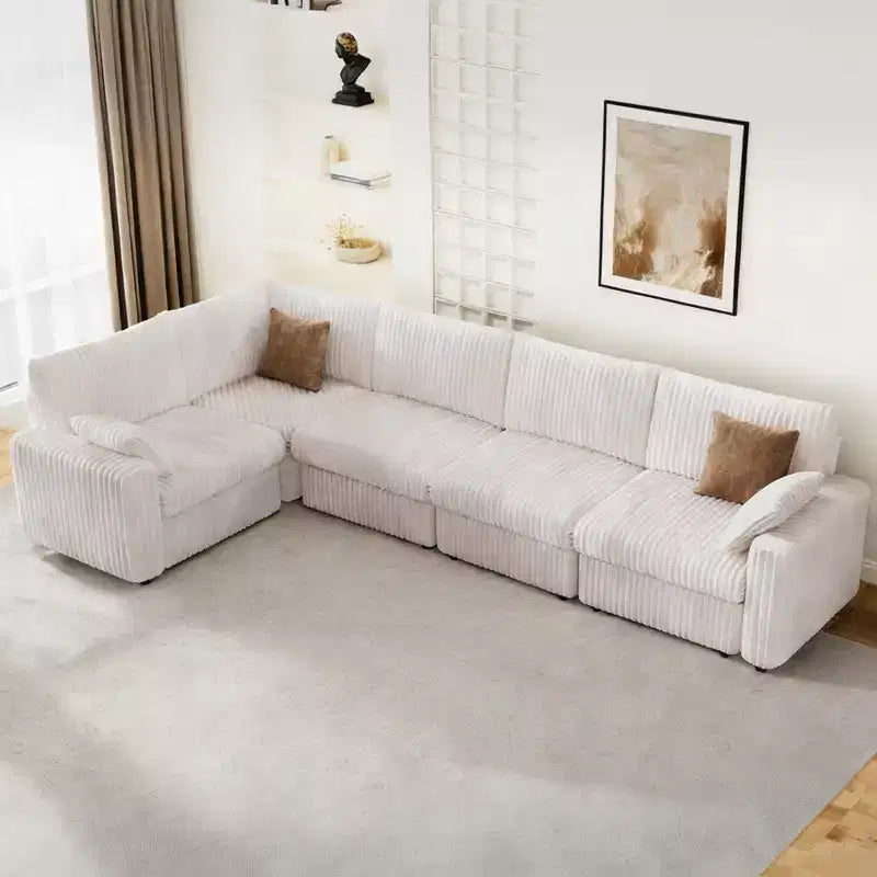 Dyonery Modulares Cord-Ecksofa mit waschbaren Bezügen