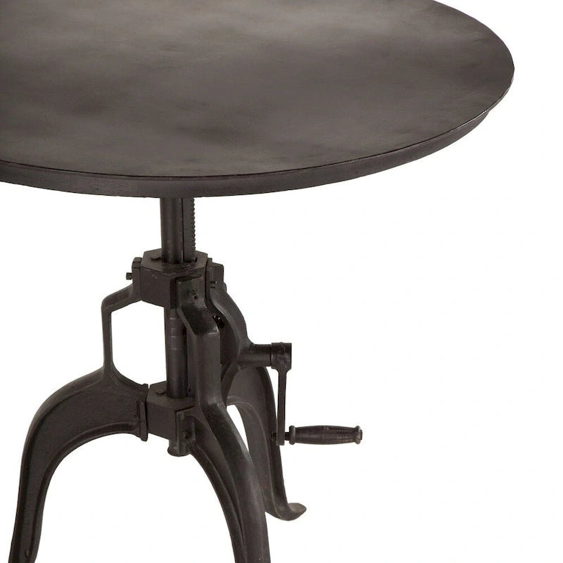 Großer verstellbarer Beistelltisch aus Altholz und Metall mit Kurbel von World Interiors
