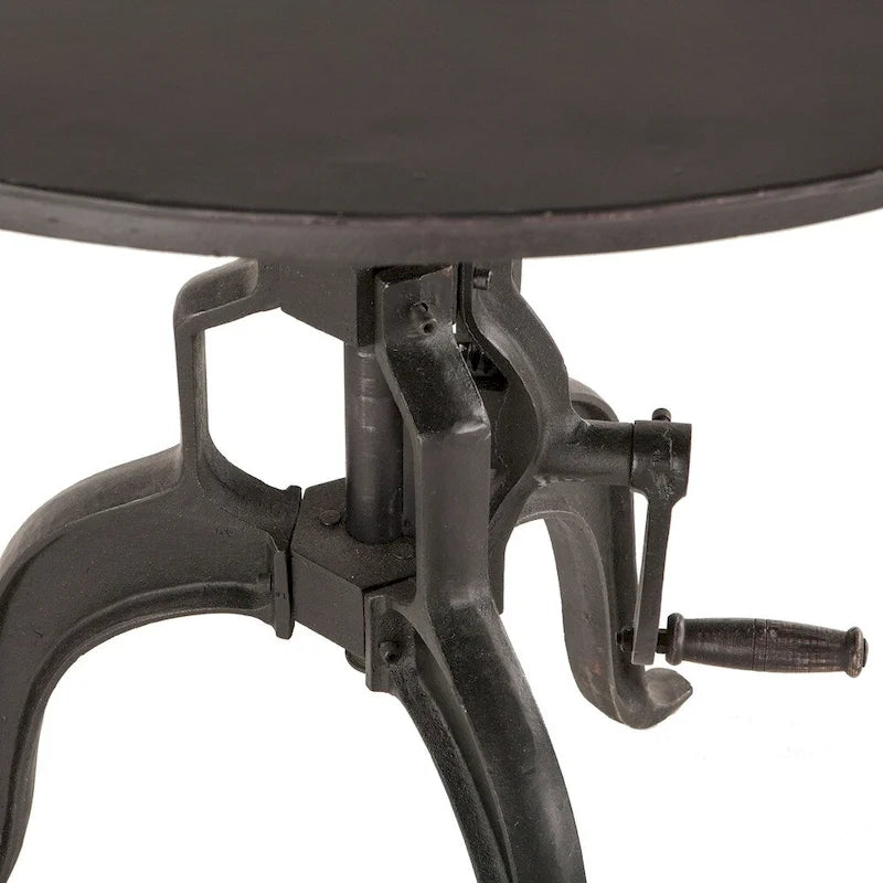 Großer verstellbarer Beistelltisch aus Altholz und Metall mit Kurbel von World Interiors
