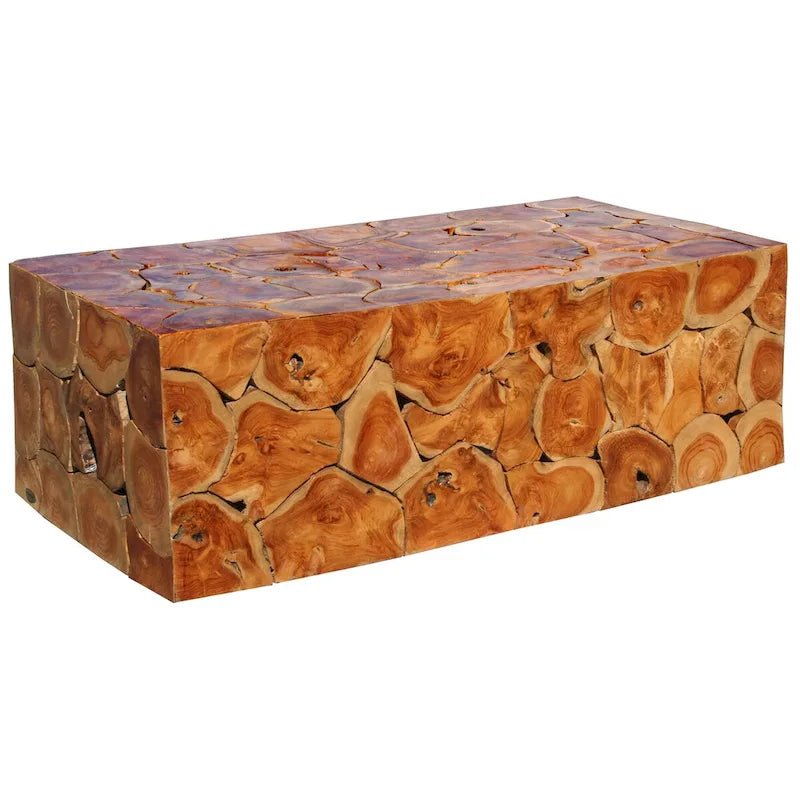 Chic Teak Rustikaler Akar-Couchtisch aus Teakholz