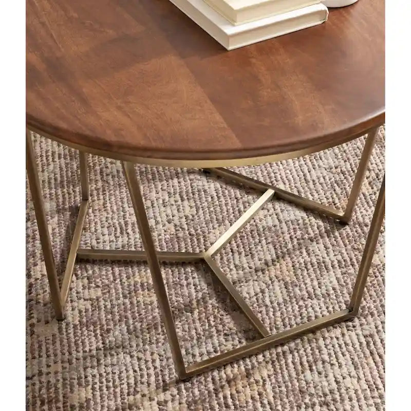Kate and Laurel Solvay Couchtisch aus Holz und Metall